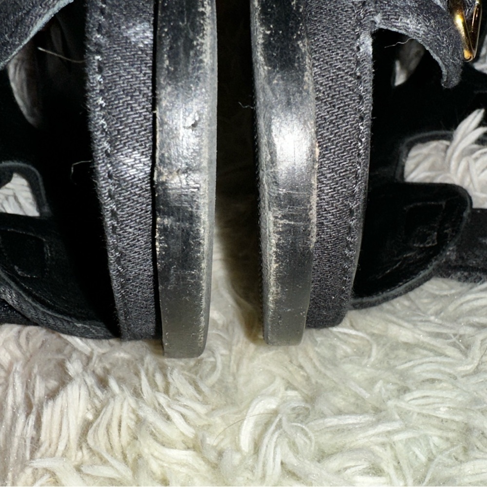 Chanel Dad Sandals CC Logo in Black Denim Size 39 - Picture 15 of 16